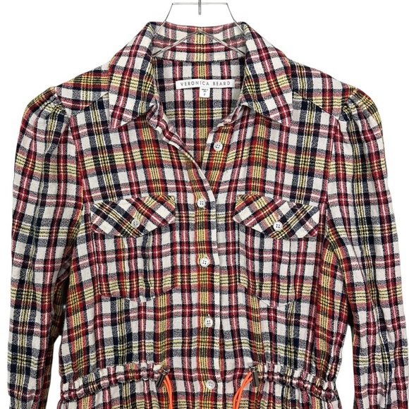 Veronica Beard Corinne Plaid Linen Blend Mini Dress Jacket Size 2 - Picture 3 of 15